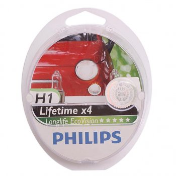 799 р. Лампа 12V H1 55W P14.5s 3100K бокс (2шт.) Long Life EcoVision PHILIPS PHILIPS 12258llecos2  с доставкой в г. Майкоп. Увеличить фотографию 1