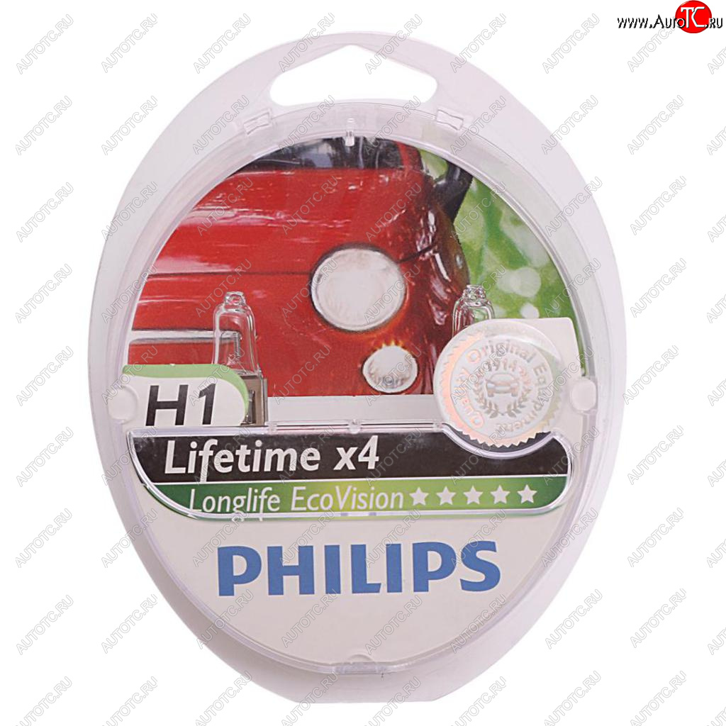 799 р. Лампа 12V H1 55W P14.5s 3100K бокс (2шт.) Long Life EcoVision PHILIPS PHILIPS 12258llecos2  с доставкой в г. Майкоп