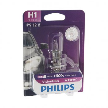 769 р. Лампа 12V H1 55W P14.5s +60% блистер (1шт.) Visionplus PHILIPS PHILIPS 12258vpb1  с доставкой в г. Майкоп. Увеличить фотографию 1