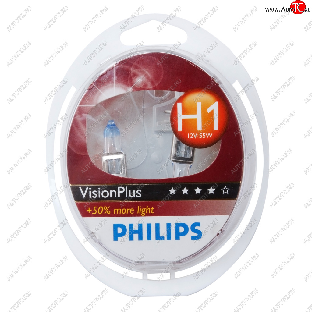 1 599 р. Лампа 12V H1 55W P14.5s +60% бокс (2шт.) VisionPlus PHILIPS PHILIPS 12258vps2  с доставкой в г. Майкоп