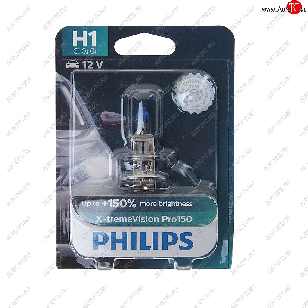 1 229 р. Лампа 12V H1 55W P14.5s +150% блистер (1шт.) X-Treme Vision Pro 150 PHILIPS PHILIPS 12258xvproбл  с доставкой в г. Майкоп