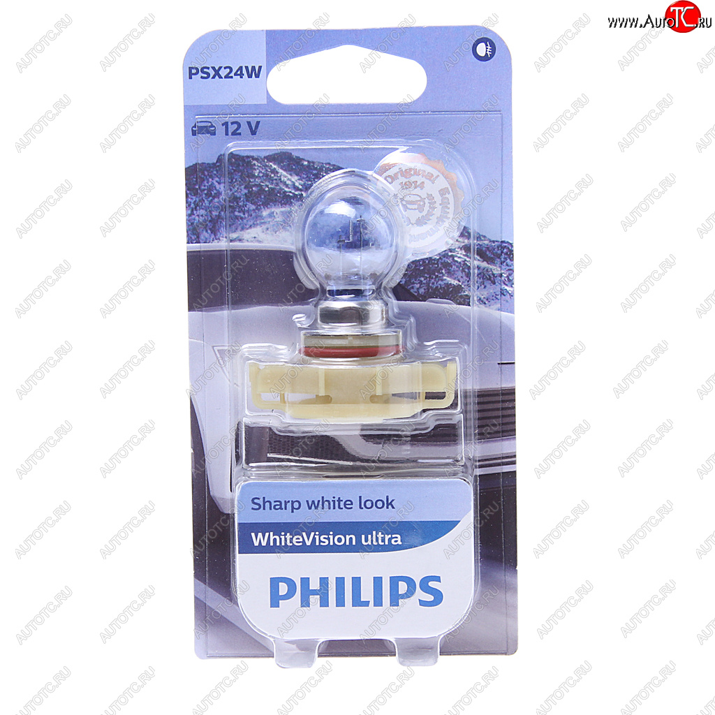 2 899 р. Лампа 12V PSX24W PG20-7 блистер (1шт.) 3300K White Vision Ultra PHILIPS PHILIPS 12276wvuбл  с доставкой в г. Майкоп