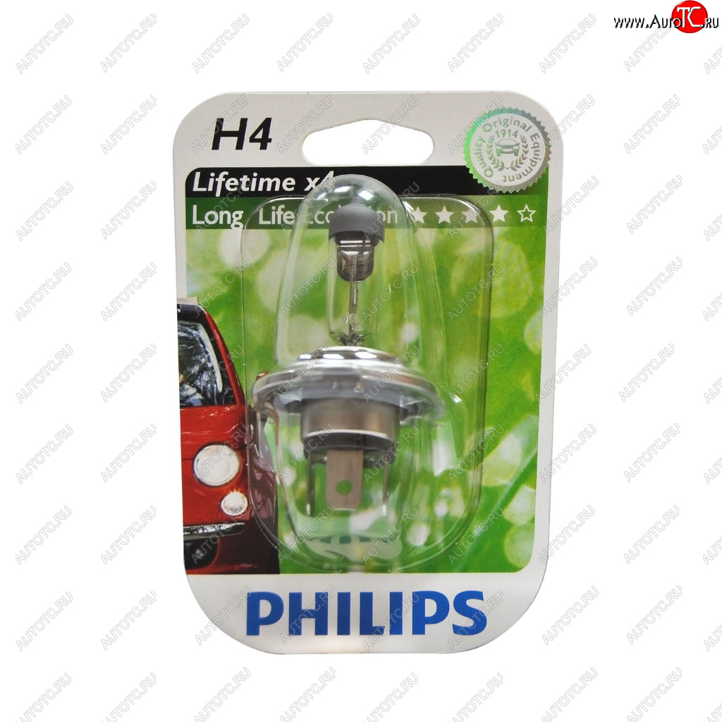 559 р. Лампа 12V H4 6055W P43t-38 блистер (1шт.) Long Life Eco Vision PHILIPS PHILIPS 12342llecob1  с доставкой в г. Майкоп