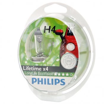 1 059 р. Лампа 12V H4 6055W P43t бокс (2шт.) Long Life Eco Vision PHILIPS PHILIPS 12342llecos2  с доставкой в г. Майкоп. Увеличить фотографию 1
