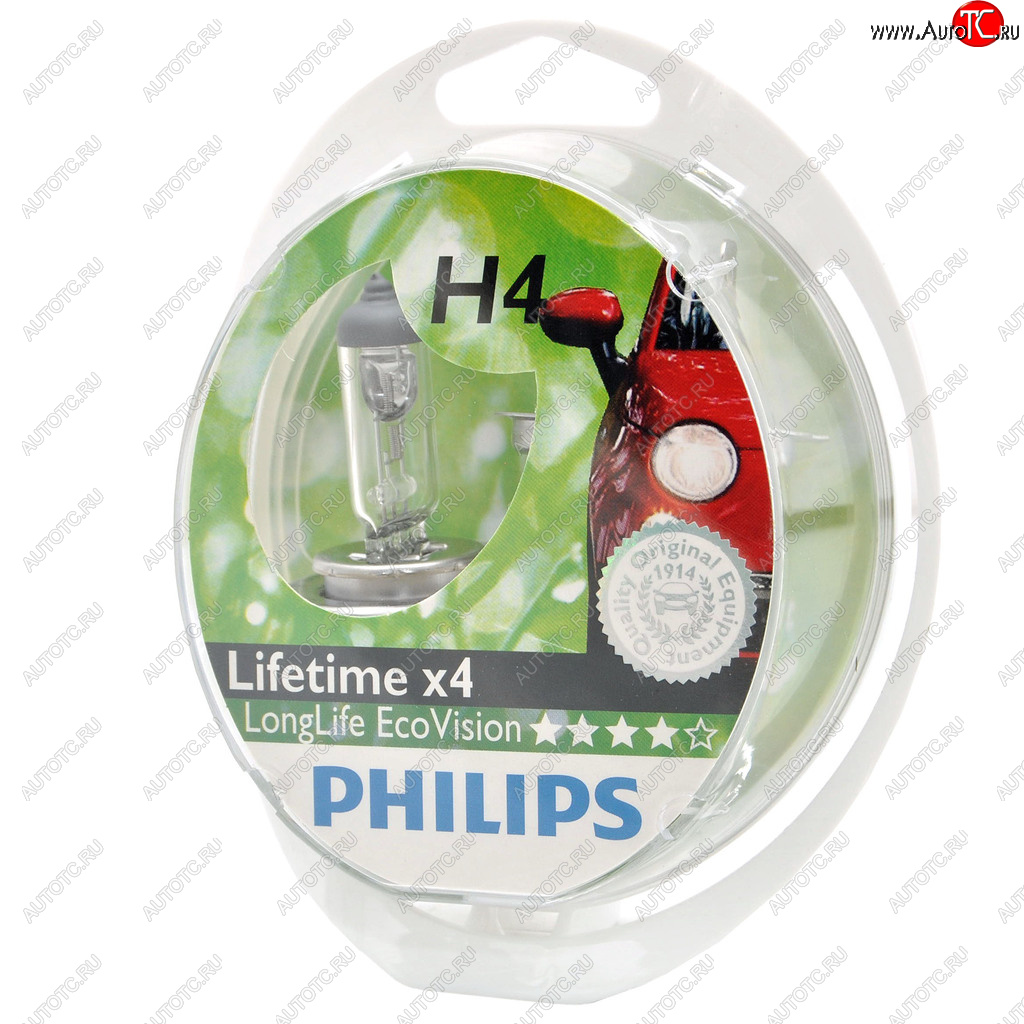 1 059 р. Лампа 12V H4 6055W P43t бокс (2шт.) Long Life Eco Vision PHILIPS PHILIPS 12342llecos2  с доставкой в г. Майкоп