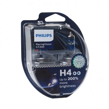 2 699 р. Лампа 12V H4 6055W P43t-38 +200% бокс (2шт.) Racing Vision GT 200 PHILIPS PHILIPS 12342rgt2  с доставкой в г. Майкоп. Увеличить фотографию 1