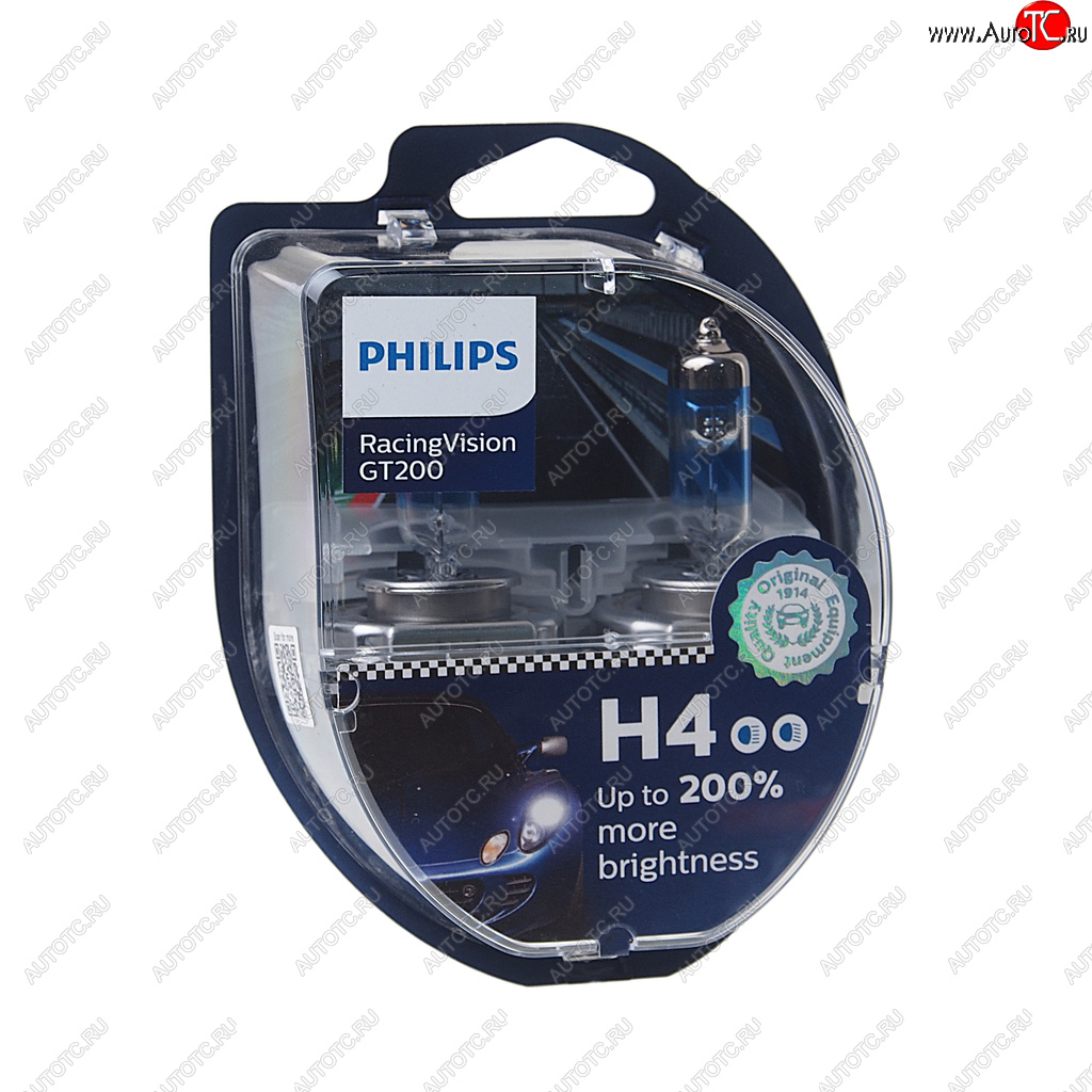 2 699 р. Лампа 12V H4 6055W P43t-38 +200% бокс (2шт.) Racing Vision GT 200 PHILIPS PHILIPS 12342rgt2  с доставкой в г. Майкоп