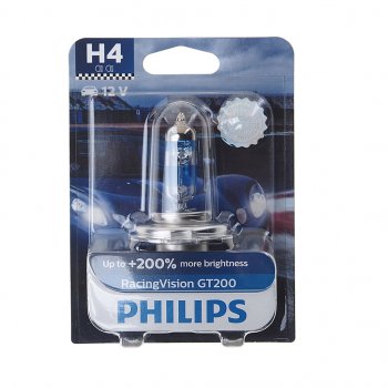 1 449 р. Лампа 12V H4 6055W P43t-38 +200% блистер (1шт.) Racing Vision GT 200 PHILIPS PHILIPS 12342rgtбл  с доставкой в г. Майкоп. Увеличить фотографию 1