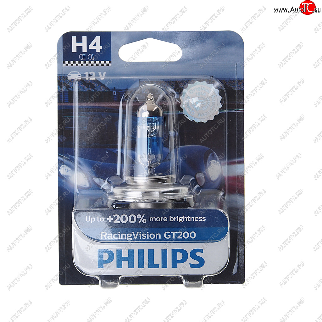 1 449 р. Лампа 12V H4 6055W P43t-38 +200% блистер (1шт.) Racing Vision GT 200 PHILIPS PHILIPS 12342rgtбл  с доставкой в г. Майкоп