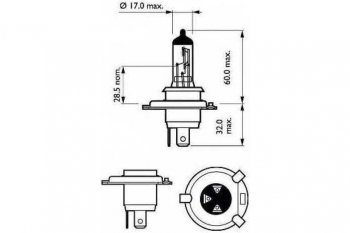 1 399 р. Лампа 12V H4 6055W P43t +60% бокс (2шт.) Visionplus PHILIPS PHILIPS 12342vps2  с доставкой в г. Майкоп. Увеличить фотографию 4