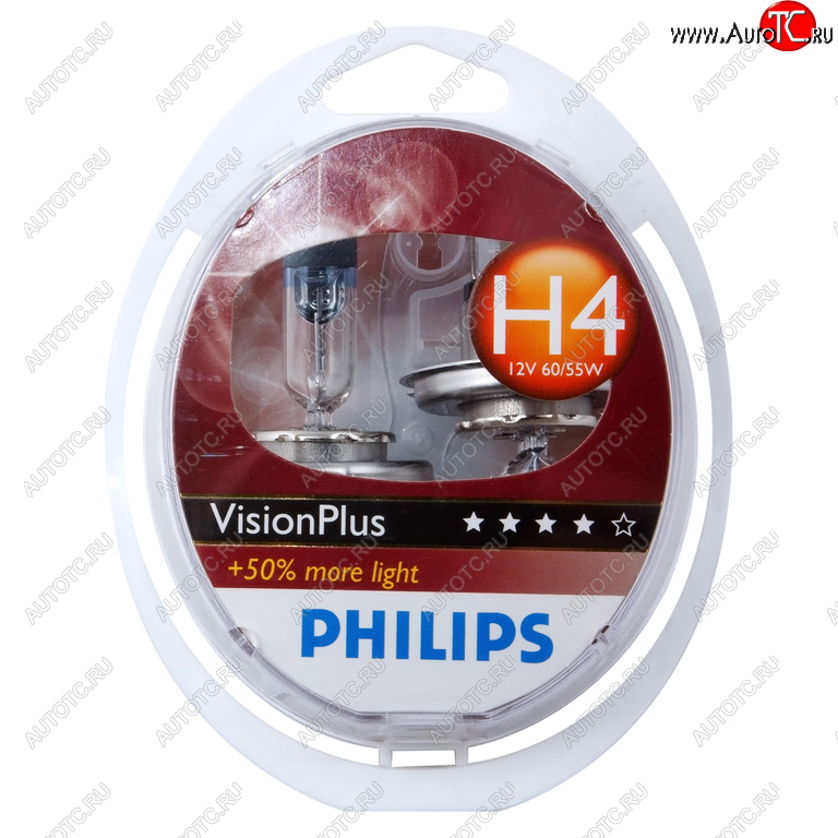 1 399 р. Лампа 12V H4 6055W P43t +60% бокс (2шт.) Visionplus PHILIPS PHILIPS 12342vps2  с доставкой в г. Майкоп