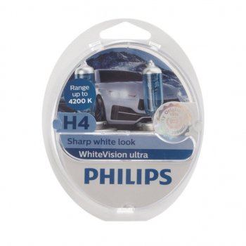 2 369 р. Лампа набор 12V H4 6055W+W5WT105 P43t-38 4200K бокс (2шт.+2шт.) White Vision Ultra PHILIPS PHILIPS 12342wvu2  с доставкой в г. Майкоп. Увеличить фотографию 1