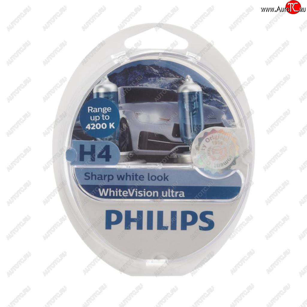 2 369 р. Лампа набор 12V H4 6055W+W5WT105 P43t-38 4200K бокс (2шт.+2шт.) White Vision Ultra PHILIPS PHILIPS 12342wvu2  с доставкой в г. Майкоп