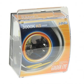 228 р. Лампа 12V H3 55W PK22s 3000К бокс (2шт.) всесезонная Golden Eye HNG HNG 12355ge2  с доставкой в г. Майкоп. Увеличить фотографию 1