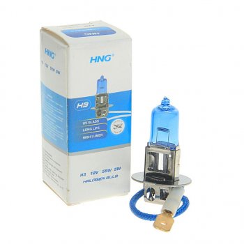 81 р. Лампа 12V H3 55W PK22s Super White HNG HNG 12355sw  с доставкой в г. Майкоп. Увеличить фотографию 1