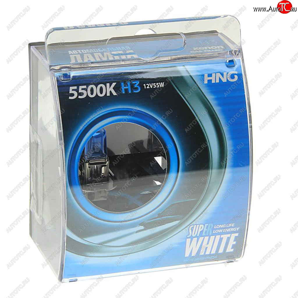 167 р. Лампа 12V H3 55W PK22s 5500К бокс (2шт.) Super White HNG HNG 12355sw2  с доставкой в г. Майкоп