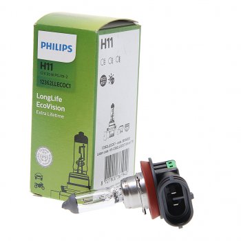1 079 р. Лампа 12V H11 55W PGJ19-2 Long Life Eco Vision PHILIPS PHILIPS 12362llecoc1  с доставкой в г. Майкоп. Увеличить фотографию 2