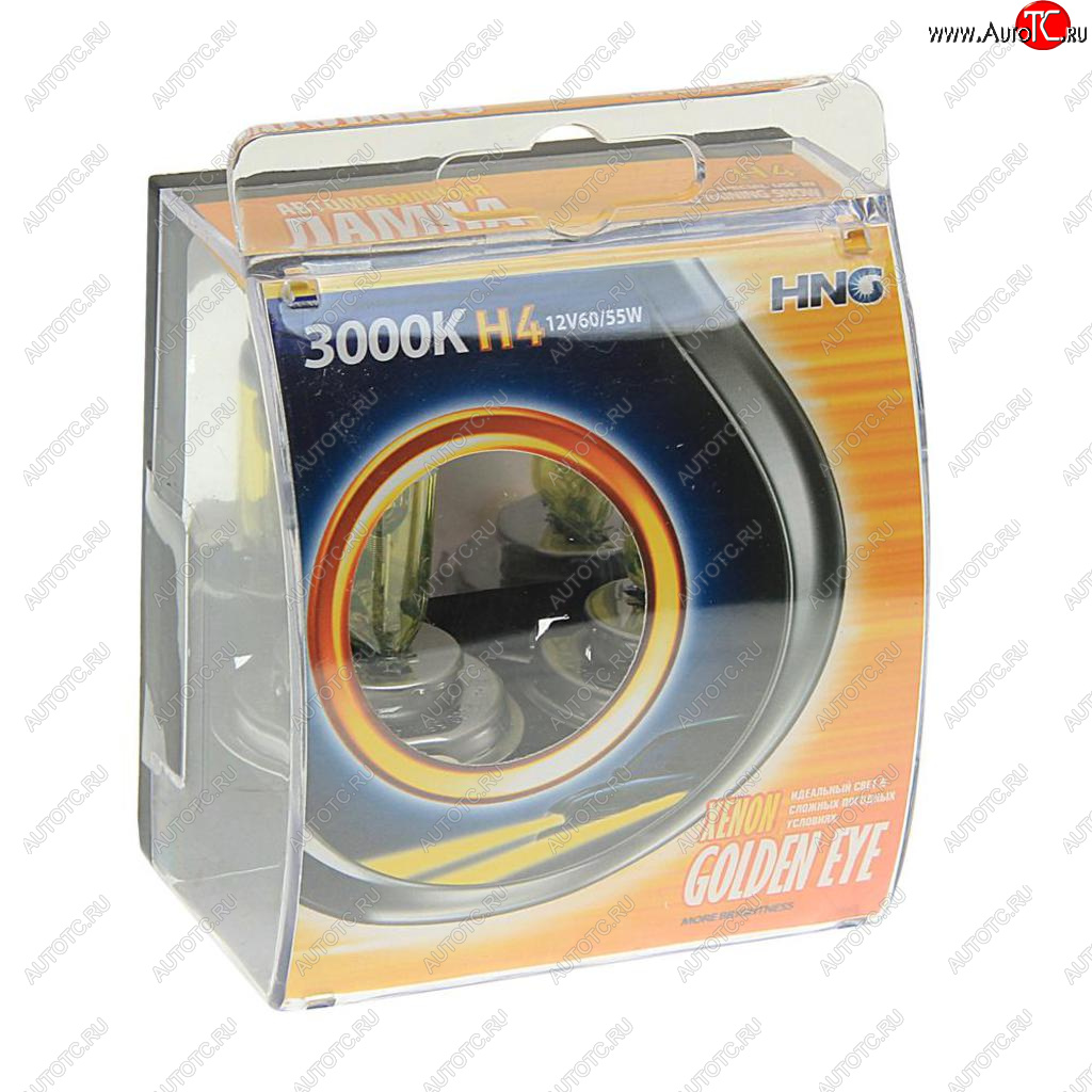 419 р. Лампа 12V H4 6055W P43t 3000К бокс (2шт.) Golden Eye HNG HNG 12443ge2  с доставкой в г. Майкоп