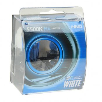 429 р. Лампа 12V H4 6055W P43t 5500К бокс (2шт.) Super White HNG HNG 12443sw2  с доставкой в г. Майкоп. Увеличить фотографию 1