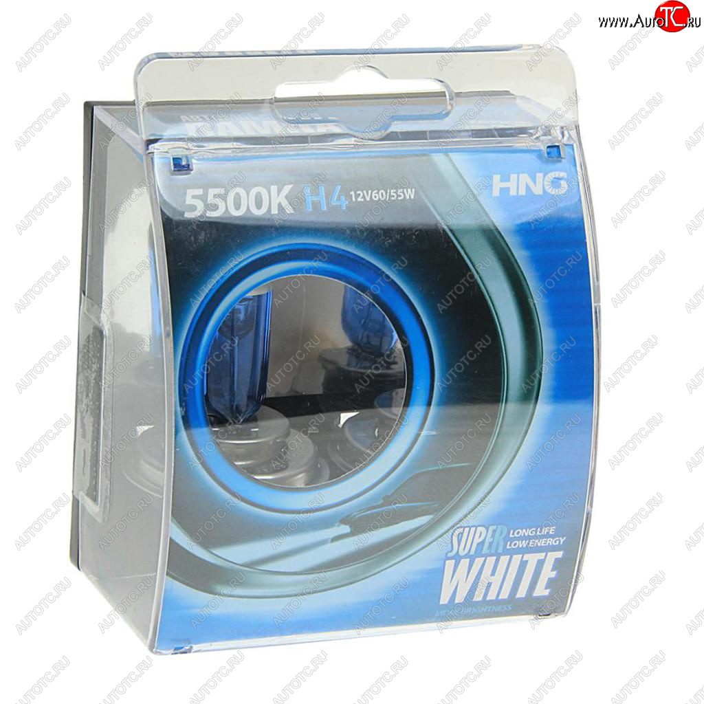 429 р. Лампа 12V H4 6055W P43t 5500К бокс (2шт.) Super White HNG HNG 12443sw2  с доставкой в г. Майкоп