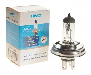 167 р. Лампа 12V H4 6055W P45t Long Life HNG HNG 12445  с доставкой в г. Майкоп. Увеличить фотографию 1