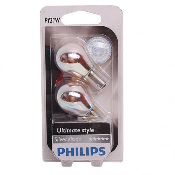 1 449 р. Лампа 12V PY21W BAU15s + 30% желтая блистер (2шт.) Silver Vision PHILIPS PHILIPS 12496svb2  с доставкой в г. Майкоп. Увеличить фотографию 1