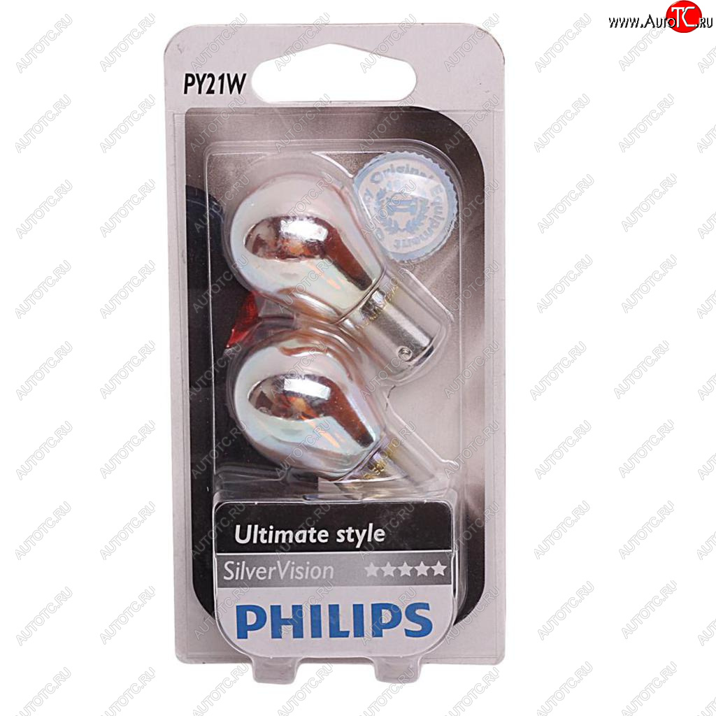 1 449 р. Лампа 12V PY21W BAU15s + 30% желтая блистер (2шт.) Silver Vision PHILIPS PHILIPS 12496svb2  с доставкой в г. Майкоп