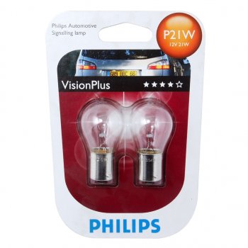 279 р. Лампа 12V P21W BA15s +60% блистер (2шт.) VisionPlus PHILIPS PHILIPS 12498vpb2  с доставкой в г. Майкоп. Увеличить фотографию 1