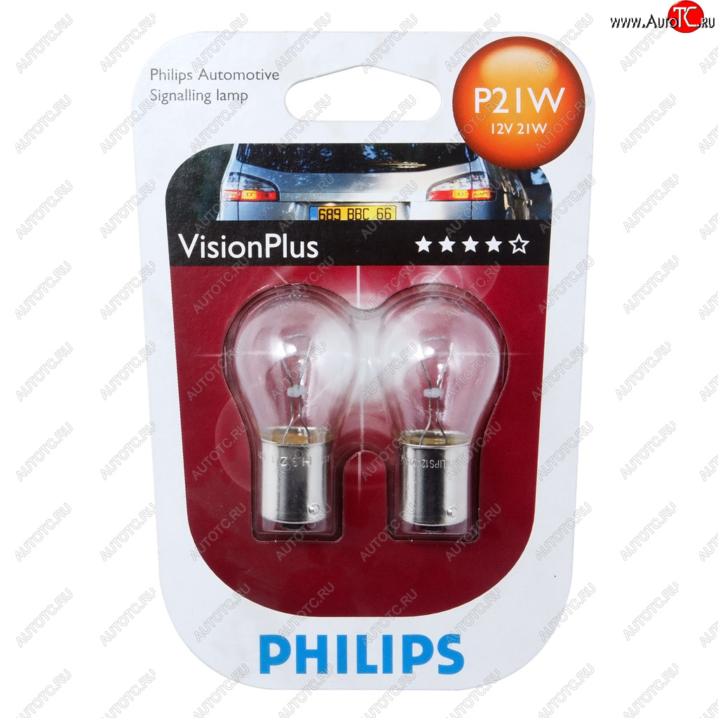 279 р. Лампа 12V P21W BA15s +60% блистер (2шт.) VisionPlus PHILIPS PHILIPS 12498vpb2  с доставкой в г. Майкоп