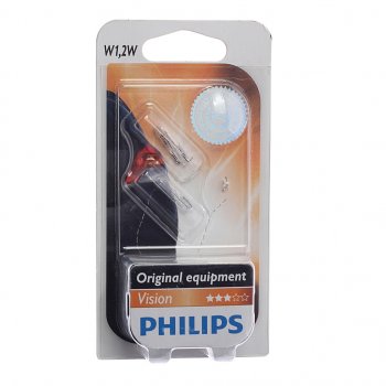 155 р. Лампа 12V W1.2W W2x4.6d блистер (2шт.) PHILIPS PHILIPS 12516b2  с доставкой в г. Майкоп. Увеличить фотографию 1