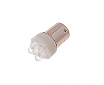 157 р. Лампа светодиодная 12V R10W BA15s 5 светодиодов белая МАЯК МАЯК 12t15-w5led  с доставкой в г. Майкоп. Увеличить фотографию 1