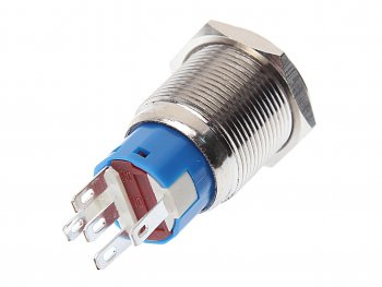 649 р. Выключатель кнопка 5-ти контактная d=19мм без фиксации хром NO NAME 12v5a  с доставкой в г. Майкоп. Увеличить фотографию 2