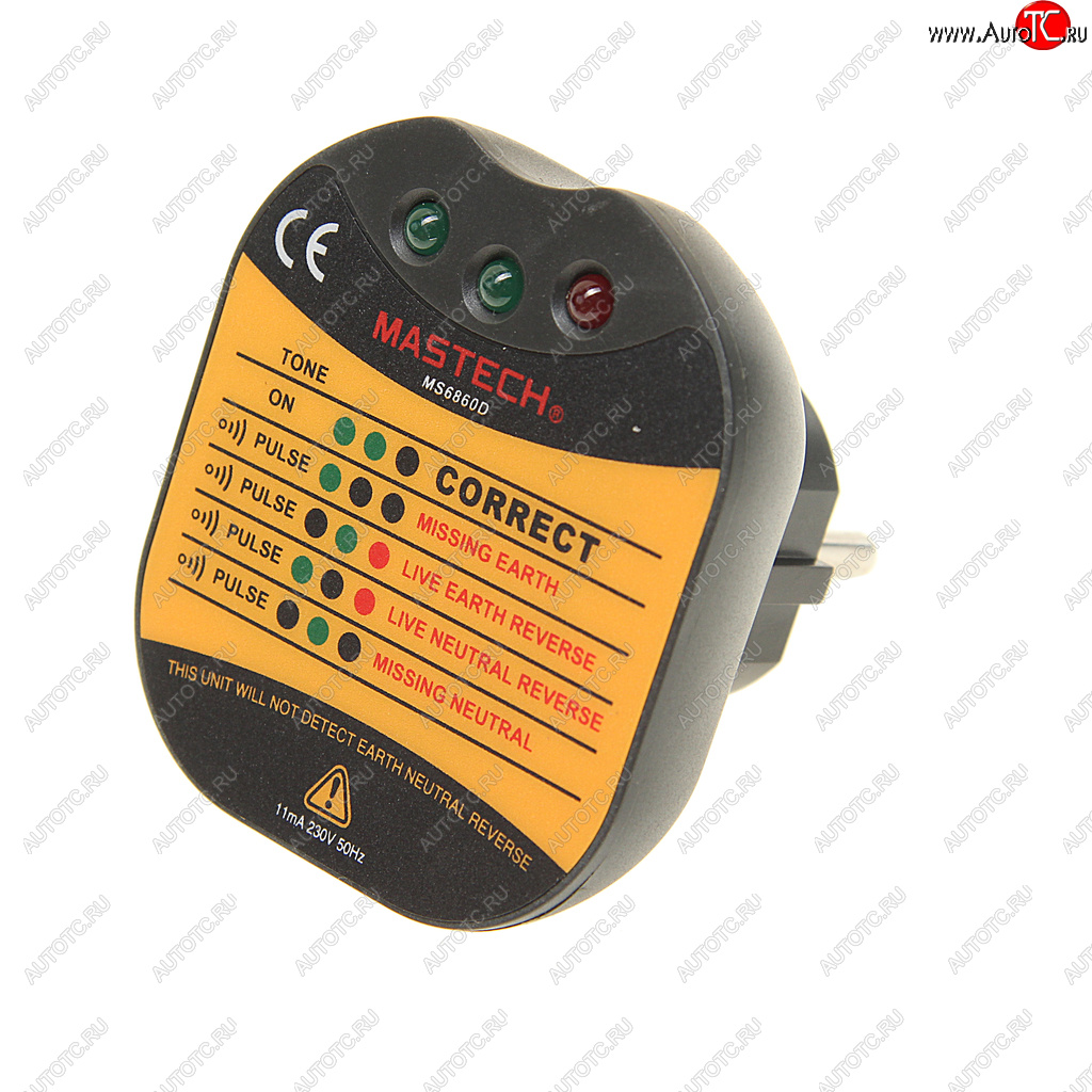 1 079 р. Тестер розеток MS6860D MASTECH MASTECH 13-1260  с доставкой в г. Майкоп