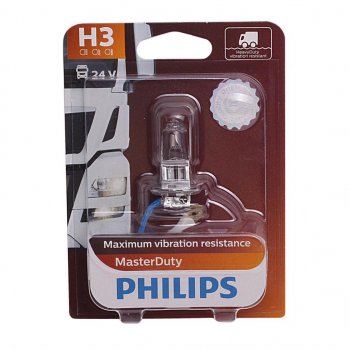 459 р. Лампа 24V H3 70W PK22s блистер (1шт.) Master Duty PHILIPS PHILIPS 13336mdb1  с доставкой в г. Майкоп. Увеличить фотографию 1