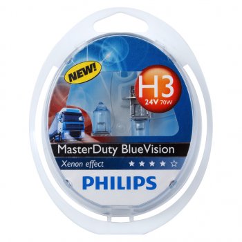 1 859 р. Лампа 24V H3 70W PK22s бокс (2шт.) Master Duty Blue Vision PHILIPS PHILIPS 13336mdbvs2  с доставкой в г. Майкоп. Увеличить фотографию 1