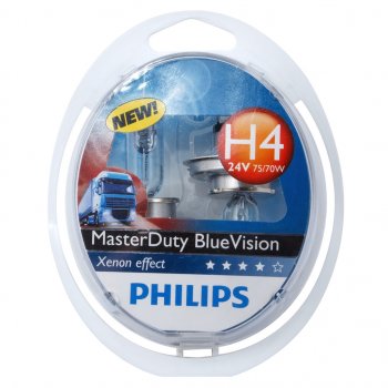3 099 р. Лампа 24V H4 7570W P43t бокс (2шт.) Master Duty Blue Vision PHILIPS PHILIPS 13342mdbvs2  с доставкой в г. Майкоп. Увеличить фотографию 1