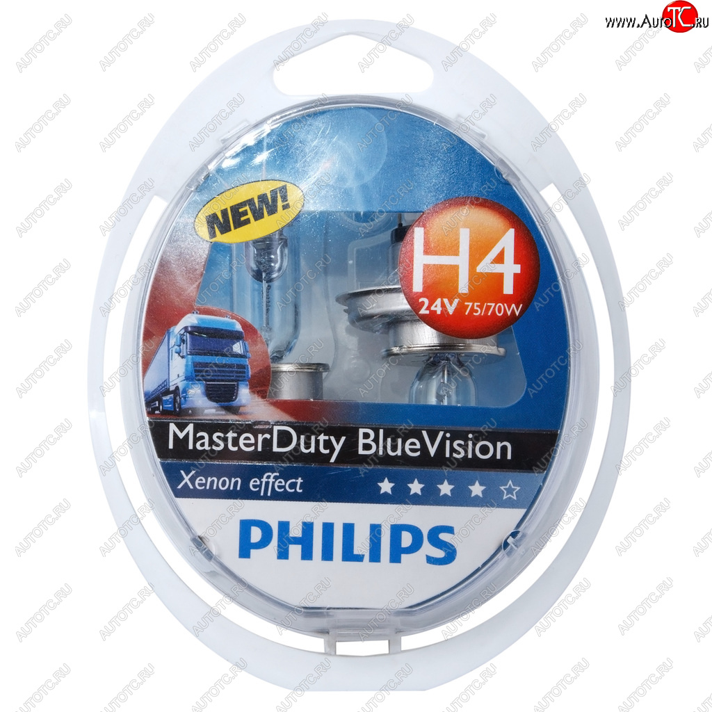 3 099 р. Лампа 24V H4 7570W P43t бокс (2шт.) Master Duty Blue Vision PHILIPS PHILIPS 13342mdbvs2  с доставкой в г. Майкоп