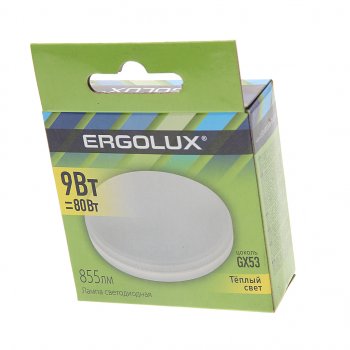 99 р. Лампа светодиодная GX53 9W(80W) 220V теплый ERGOLUX ERGOLUX 13514  с доставкой в г. Майкоп. Увеличить фотографию 3