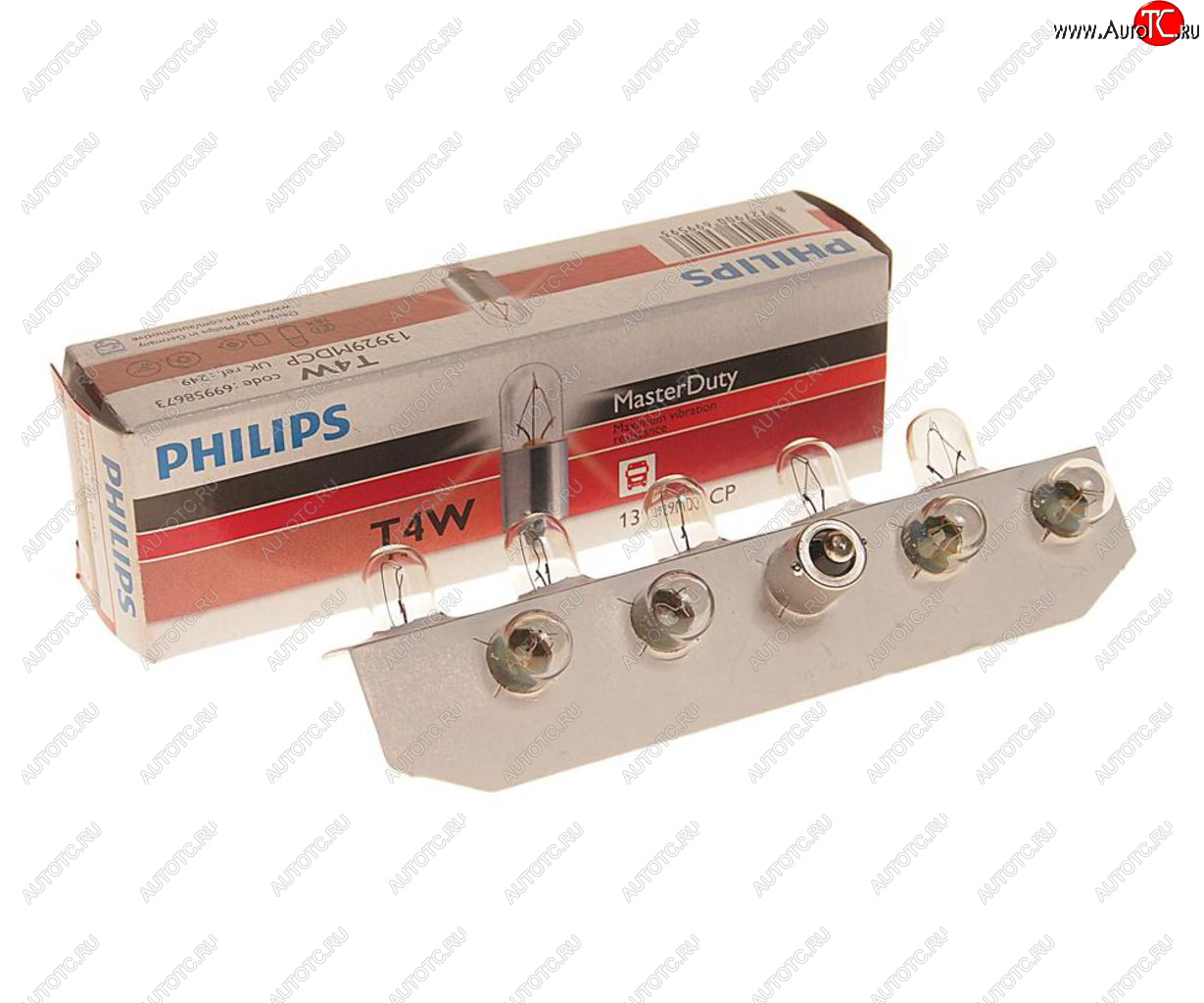 63 р. Лампа 24V T4W BA9s Master Duty PHILIPS PHILIPS 13929mdcp  с доставкой в г. Майкоп