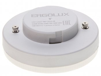 99 р. Лампа светодиодная GX53 9W(80W) 220V дневной свет ERGOLUX ERGOLUX 14309  с доставкой в г. Майкоп. Увеличить фотографию 2