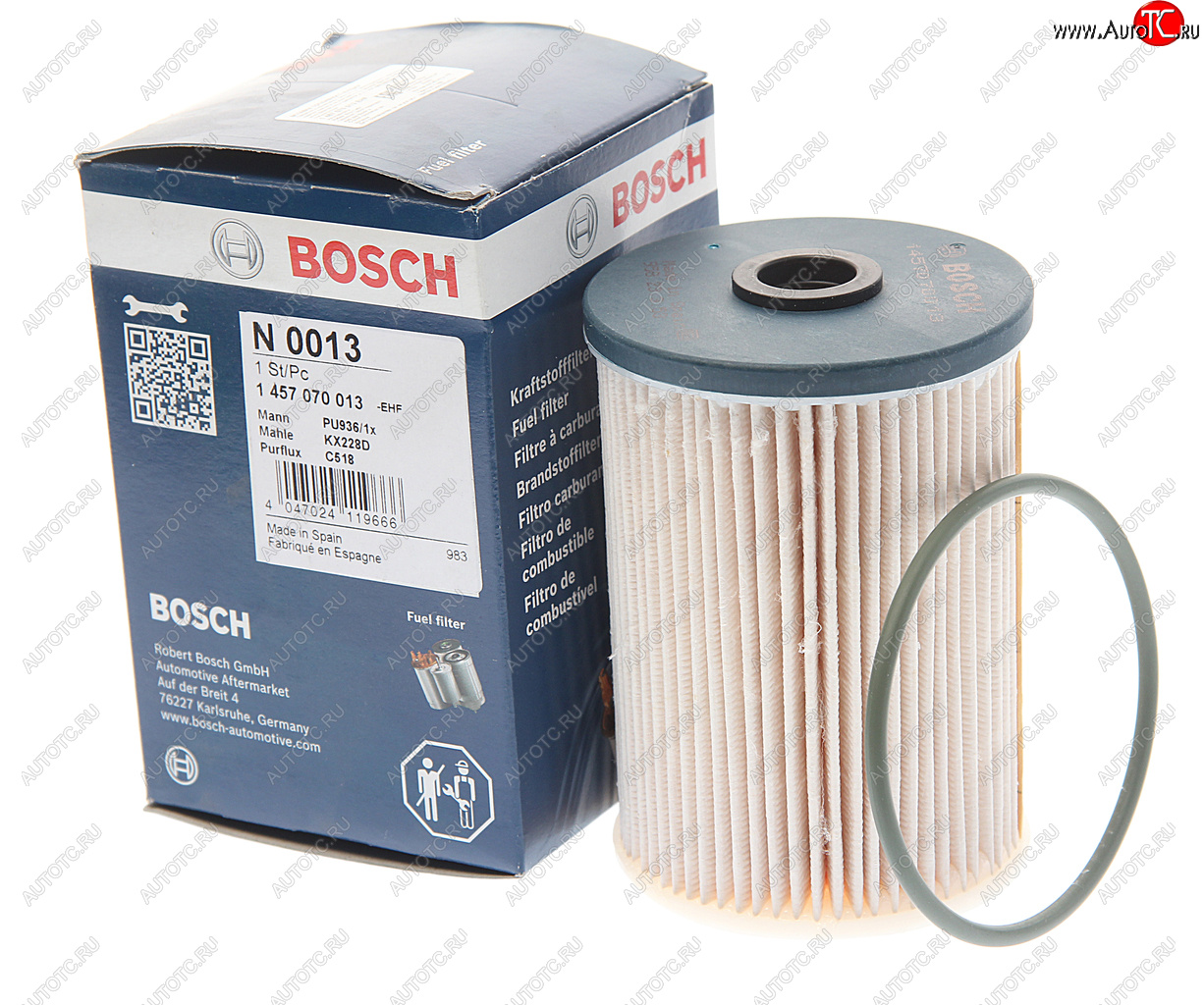1 349 р. Фильтр топливный PEUGEOT 206 (02-08),307 (02-10 ) (2.0) CITROEN Berlingo BOSCH BOSCH 1457030013 BOSCH 1457030013  с доставкой в г. Майкоп