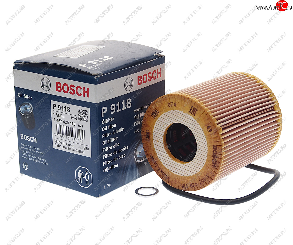 949 р. Фильтр масляный BMW 3 (E46),5 (E39),7 (E38),X5 (E53) LAND ROVER Range Rover 3 (02-) (DTDI) BOSCH BOSCH 1457429118  с доставкой в г. Майкоп