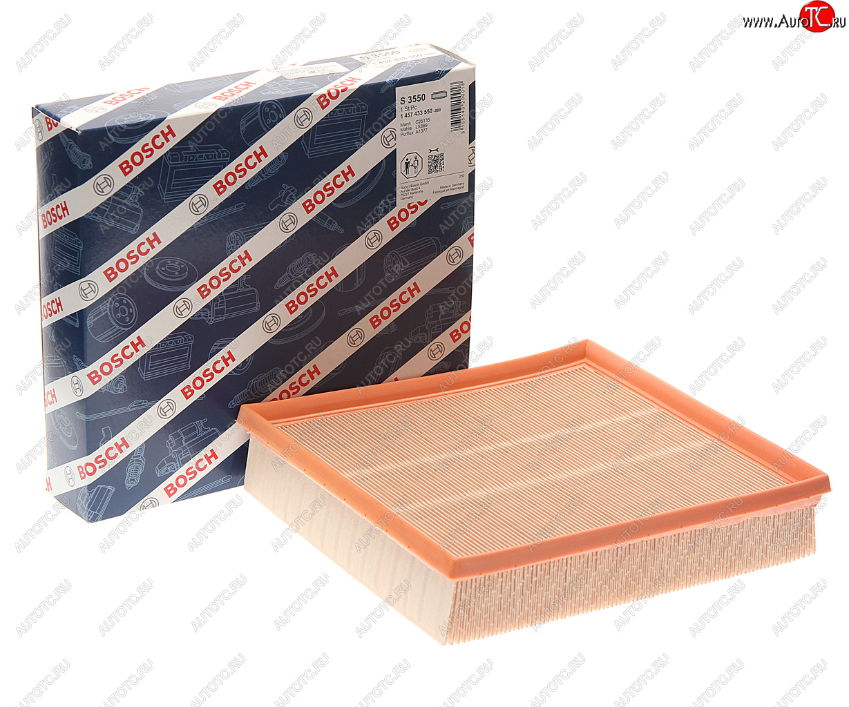 1 499 р. Фильтр воздушный ROVER 75 (99-05) (1.8 T1.82.02.5) BOSCH BOSCH 1457433550  с доставкой в г. Майкоп