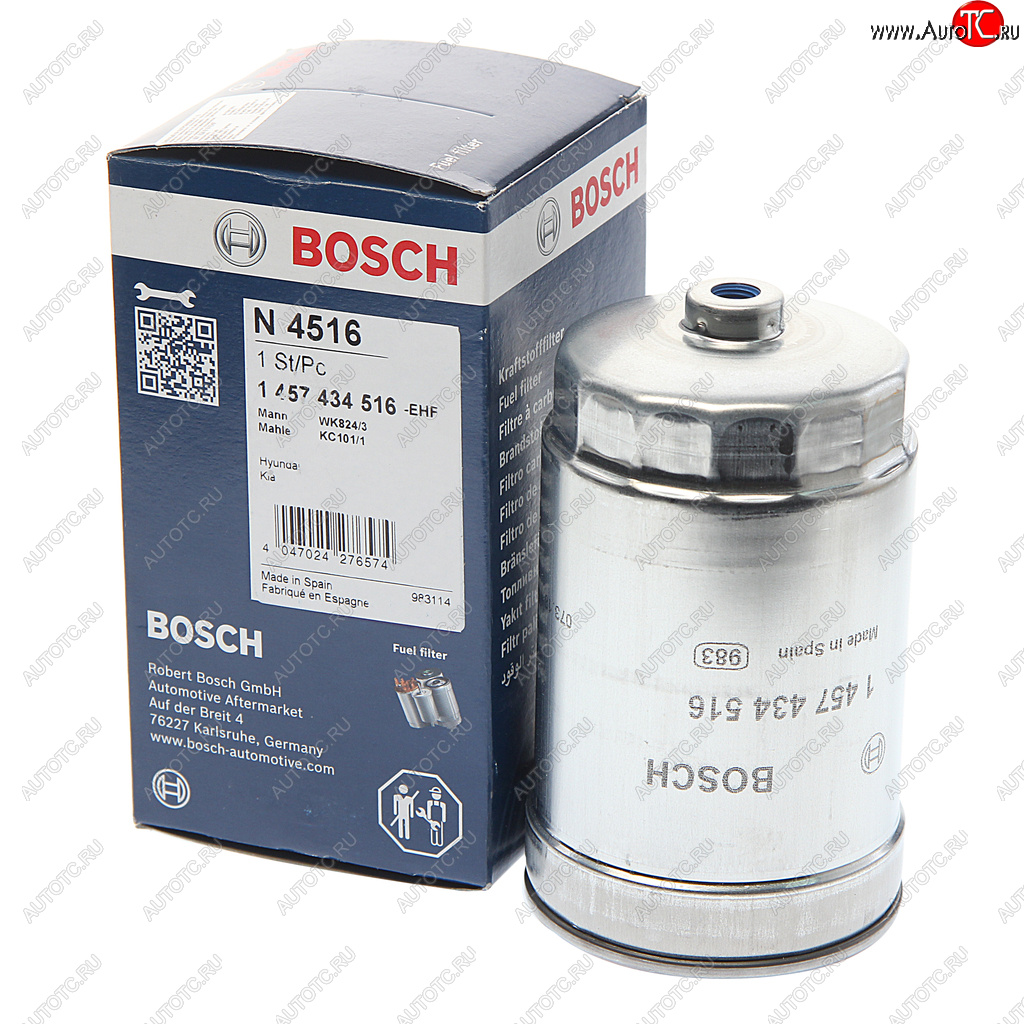 2 169 р. Фильтр топливный HYUNDAI Sonata NF,Santa Fe (06-),Getz KIA Rio (05-),Magentis BOSCH BOSCH 1457434516 BOSCH 1457434516  с доставкой в г. Майкоп