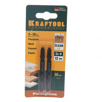 204 р. Пилка для лобзика набор 2шт. дерево 55мм KRAFTOOL KRAFTOOL 159535-2  с доставкой в г. Майкоп. Увеличить фотографию 1