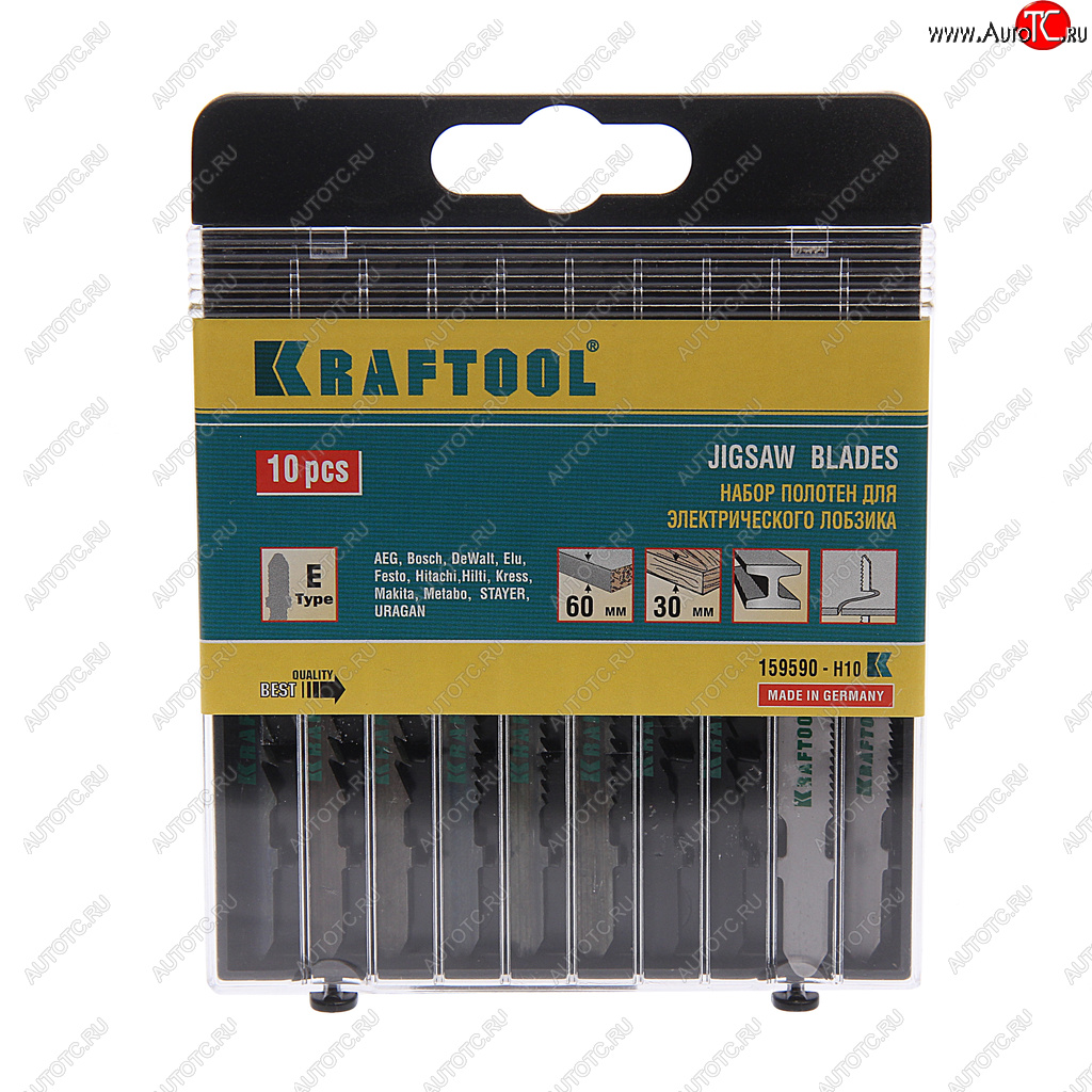 899 р. Пилка для лобзика набор 10шт. универсальные KRAFTOOL KRAFTOOL 159590-h10  с доставкой в г. Майкоп