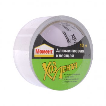 319 р. Скотч алюминиевый 10м Хозяйственная Лента МОМЕНТ HENKEL 1690067  с доставкой в г. Майкоп. Увеличить фотографию 1