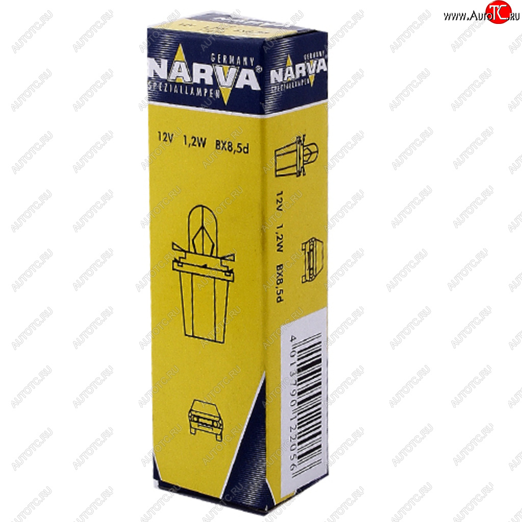 65 р. Лампа 12V 1.2W BAX8.5d1.5 синий патрон Plastic Base NARVA NARVA 170293000  с доставкой в г. Майкоп