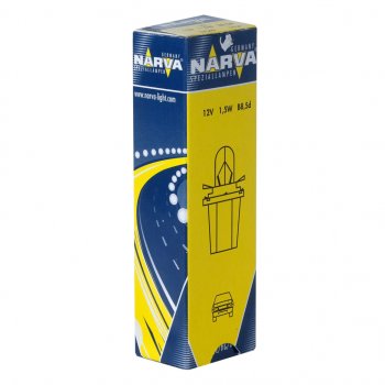 77 р. Лампа 12V 1.5W B8.5d бежевый патрон Plastic Base NARVA NARVA 170493000  с доставкой в г. Майкоп. Увеличить фотографию 1