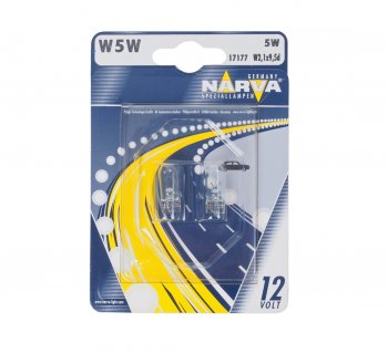 127 р. Лампа 12V W5W T10 W2.1x9.5d блистер (2шт.) NARVA NARVA 171774000  с доставкой в г. Майкоп. Увеличить фотографию 1